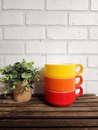 VTG Glasbake Soup Bowls 5" D Handles USA Glass Wear, Set Of 3