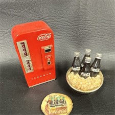 Coca-Cola Soda Magnet Lot 1997 Vending Machine, Mini Red Cooler & Bottles