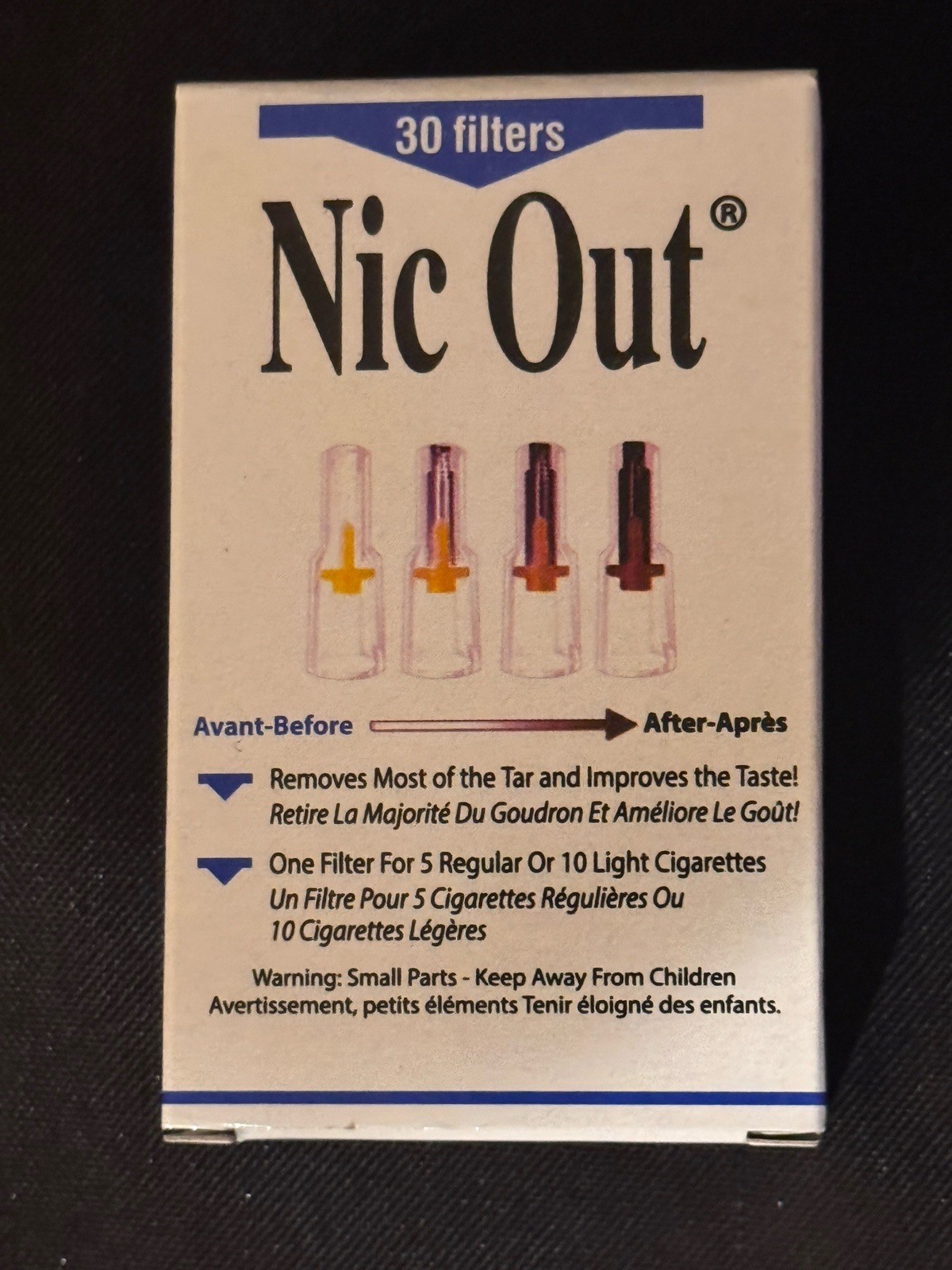 5 Packs of Nic-Out Cigarette Filters For Smokers, 30 Filters Per Pack 150 Total