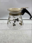 Vintage Pyrex Gold Floral Clover Mini Syrup Creamer Dispenser Coffee Carafe