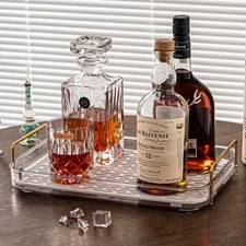 Coffee Bar Accessories Station OrganizersLarge Capacity Storage with Drain Bo...