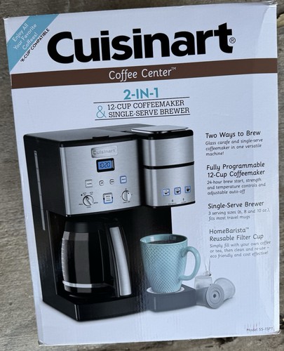 Cuisinart Coffee Center 2 In 1, 12 Cup Or Single Serve Coffee Maker *** NEW ***