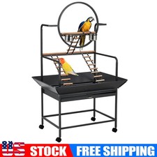 66" Bird Cage Stand Activity Play Center with Perches  Ladders, Removable Tray