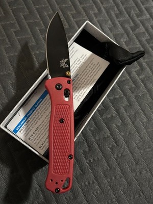 Benchmade Bugout 535 Folding Knife   CPM-S30V Steel, Red Handle | New w