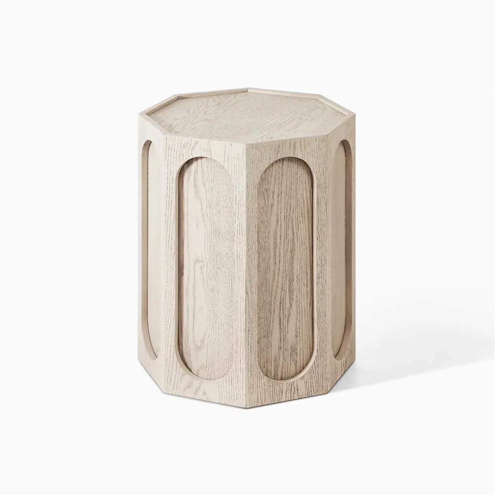 Hernest Neci 18" Side Table - Finish: Whitewashed Oak - Brand New&Free Shipping