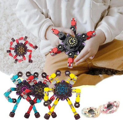 Deformable Fidget Robot, Deformable Fingertip Gyro, Kids DIY Deformable Robot 