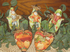 Fall Country 3 Scarecrow Stars 2 Pumpkin Hearts Ornaments Wreath Accents Garland