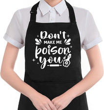 Don't Make Me Poison You Funny Apron with Pockets, Chef Cooking Lovers Gifts,...
