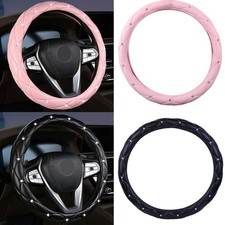 Diamond Leather Bling Car Steering Wheel Cover Anti-slip Soft Interior Protector Diamond Leather Bling Car Steering Wheel Cover Anti-slip Soft Interior Protector