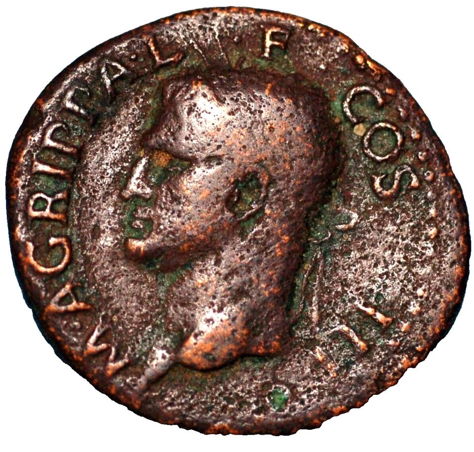 Antigua moneda romana 37-41 dC Agripa LF COS III Foto 2 de 2