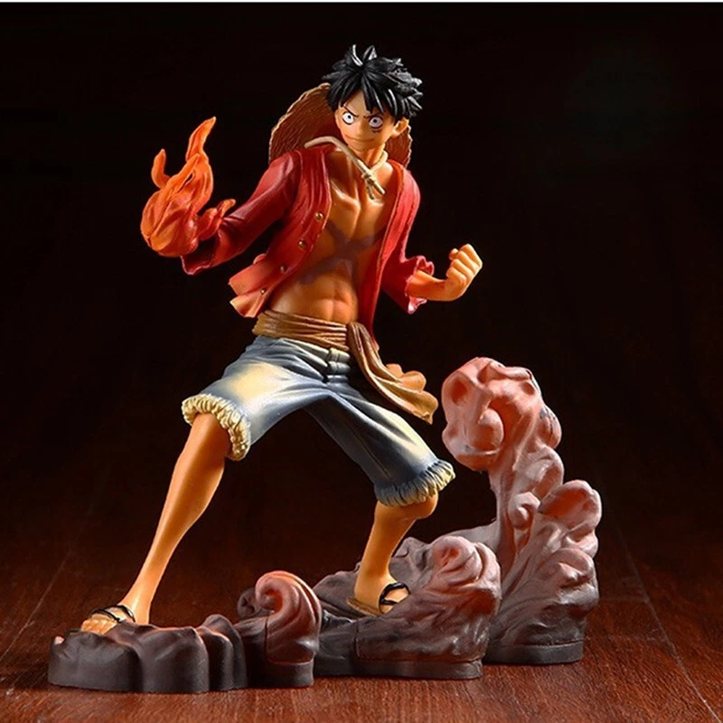 Action Figure One Piece Rufy Ace Sabo Fire 14-17cm STATUA DA COLLEZIONE Anime - Immagine 3 di 4