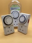 Set of 3 UK 3 Pin Plug 24 Hour Plug In Programmable Timers