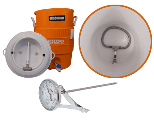 5 GALLON MASH TUN w HLT KIT 4 ALLGRAIN BEER HOMEBREW HOME BREW BREWING - Picture 1 of 2