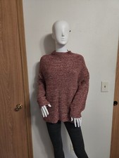 Cupcakes and Cashmere heathered dusty pink and white knit sweater size medium