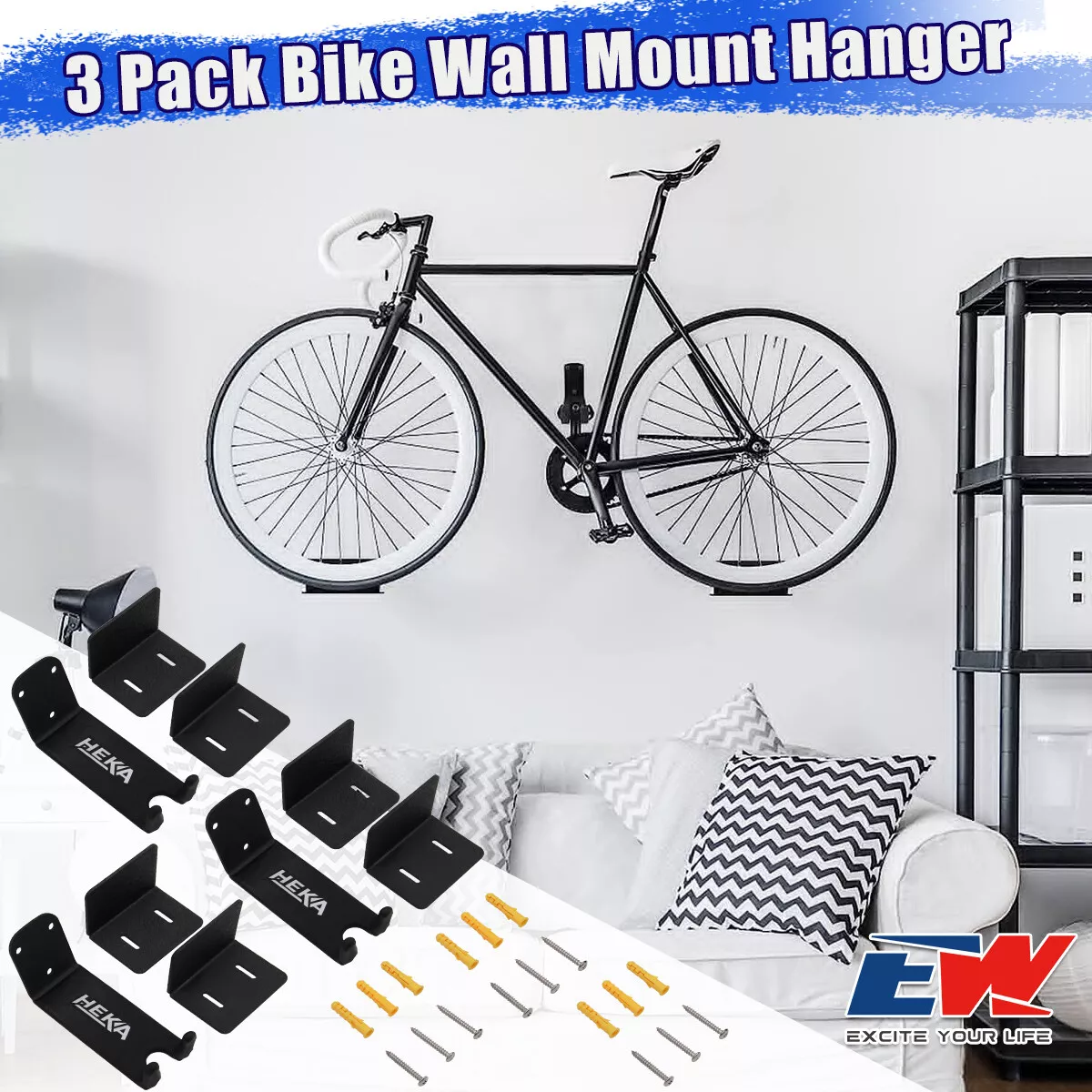 Bike Hooks  Ideal Hangers for Mounting Your Bicycle in the Garage