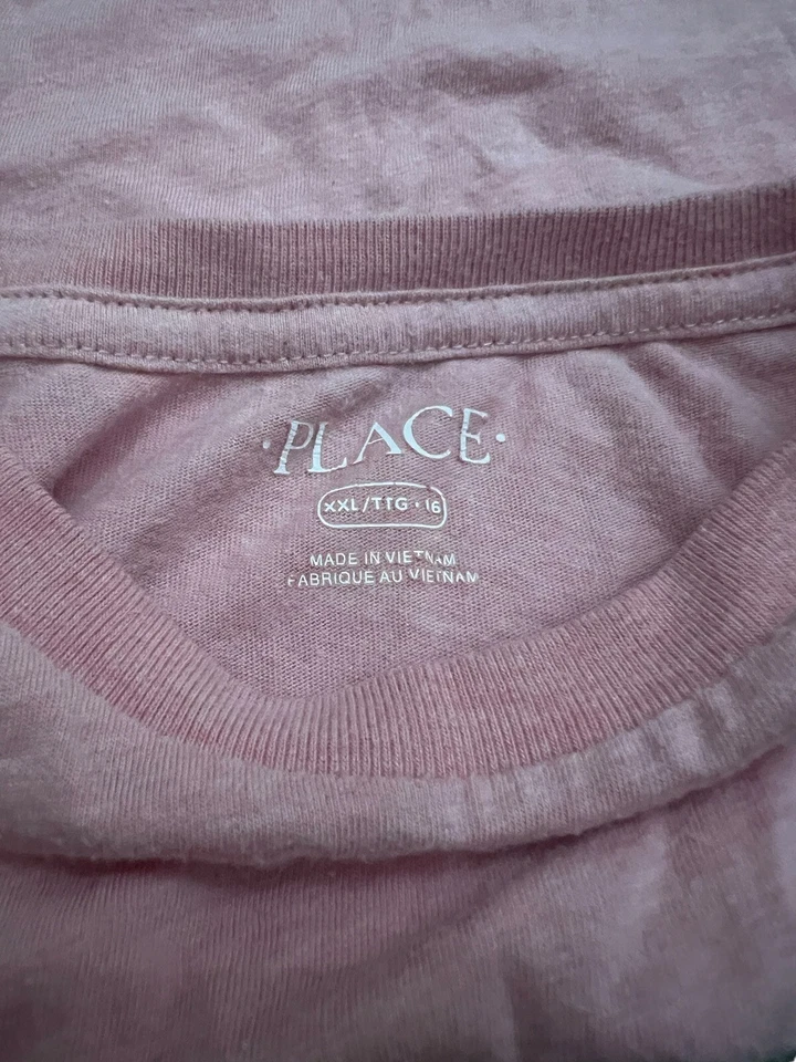 The Children’s Place Pink Logo T-shirt Girls Size XXL 16 - Image 3 of 3