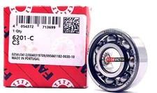 FAG 6201 C3 2HRS 2RSH Deep Groove Ball Bearing 12x32x10mm -NEW