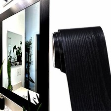 32ft Black Wood Grain Wallpaper Border Peel  Stick Waterproof 3.93-Inch Wide