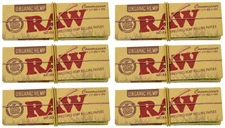 6 Pack Raw Organic Connoisseur Pack 1-1/4 Cigarette Rolling Papers & Tips - 3216