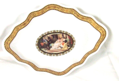 Vintage Schale goldfarben Muster FORM WIE EIN BLATT