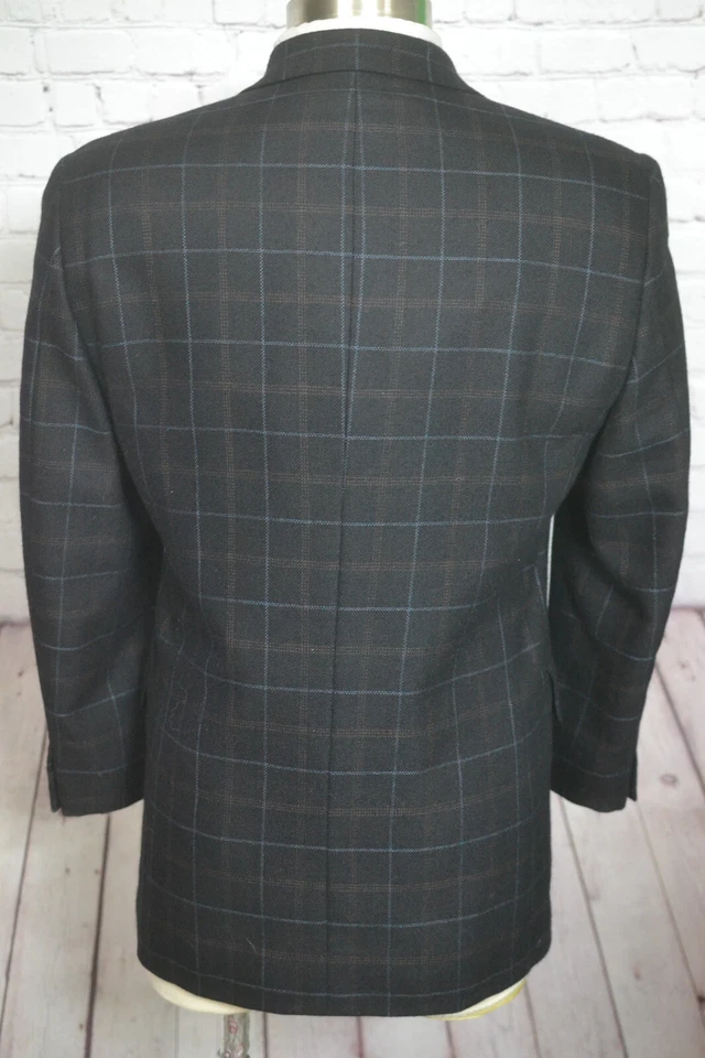 Arnold Brant Mens Black Check CASHMERE Sport Coat Blazer Jacket SIZE 40R - Image 4 of 4