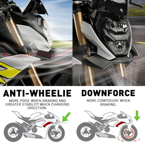 Alerones frontales de carga aerodinámica deflector de carenado delantero para BMW S 1000R M1000R S1000R - Imagen 3 de 13