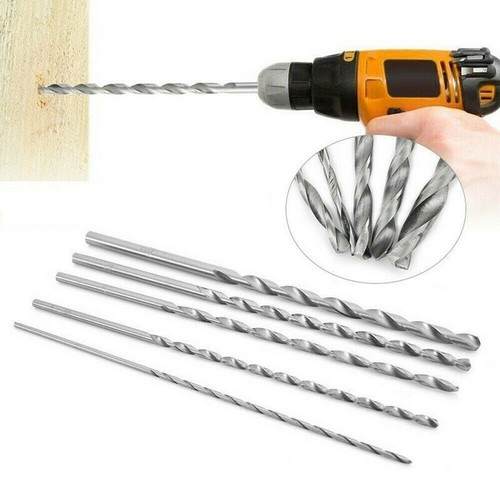 5PC EXTRA LONG WOOD WORKING DRILL BIT SET REACH 2MM 4MM 5MM BRAD POINT 150MM UK - Picture 3 of 12