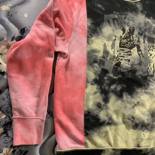 Nike Air Jordan Mens Medium Crewneck Pink Gray Pullover Sweater Sweatshirt - Picture 2 of 7