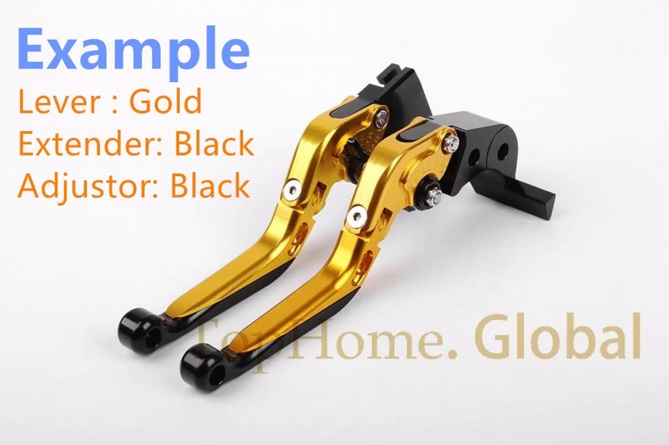 Par de alavancas de freio de embreagem extensível dobrável CNC ajustável personalizar cor T6061 - Imagem 3 de 4