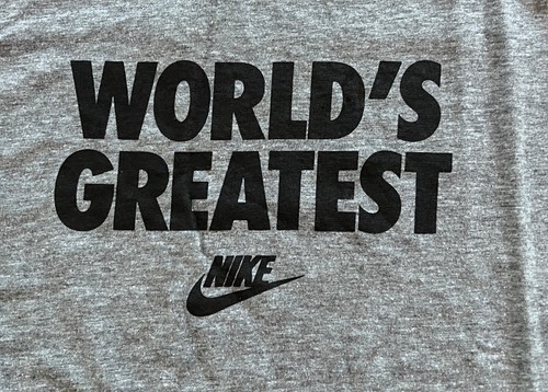 NWT Nike Boys YXL Gray/Black WORLD'S GREATEST Shirt XL - Picture 2 of 2
