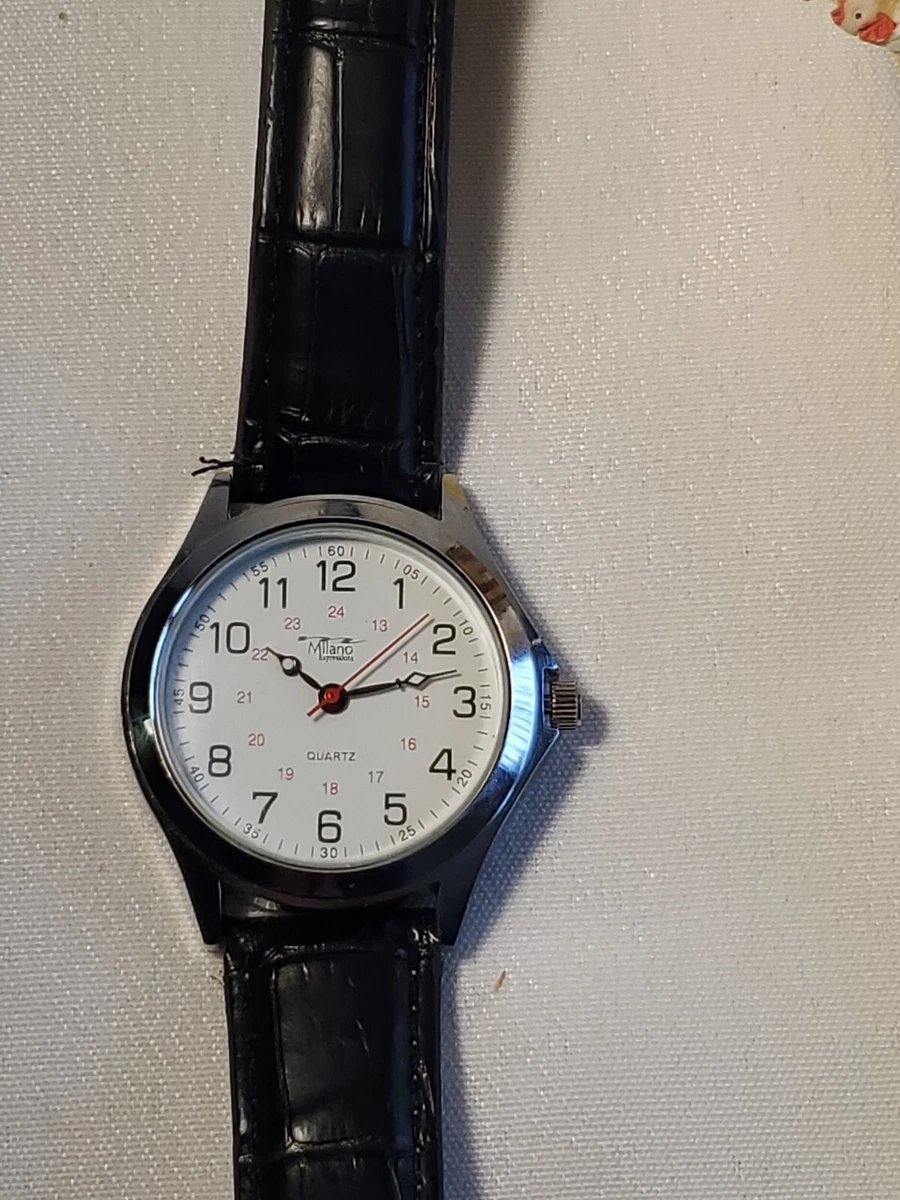 Milano expressions quartz watch clearance black