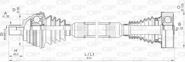 Cardan droit pour restauration transmission VW Golf VI 1.6 TDI diesel