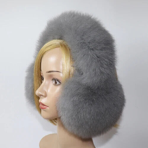 Real Fox Farm Fur Earmuffs Winter Women Plush Soft Comfortable Scarves Ears Muff - Bild 11 von 26