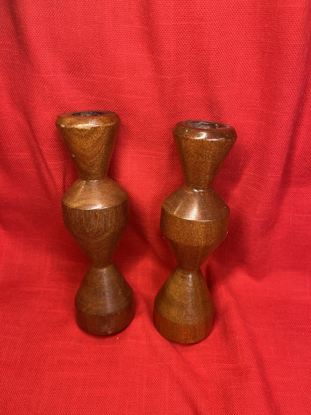 Candleholders, Danish Modern Teak Vintage MCM