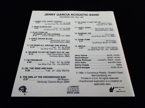 Jerry Garcia Acoustic Band Almost Acoustic 1987 Live CD Grateful Dead JG 88 GDCD - Picture 8 of 12