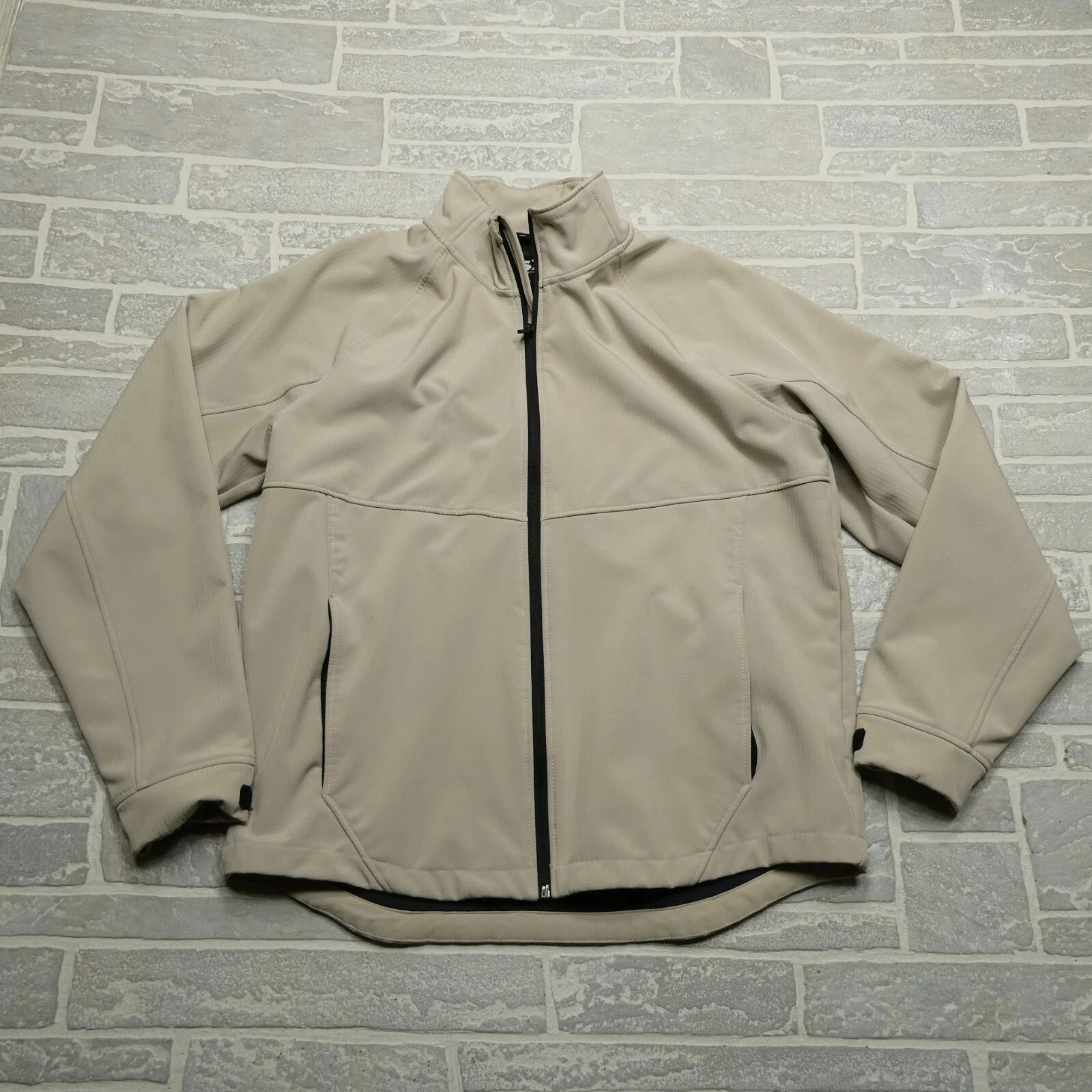 Michael Strahan Softshell Jacket Adult Large Gray Thermal Lined Windbreaker Zip