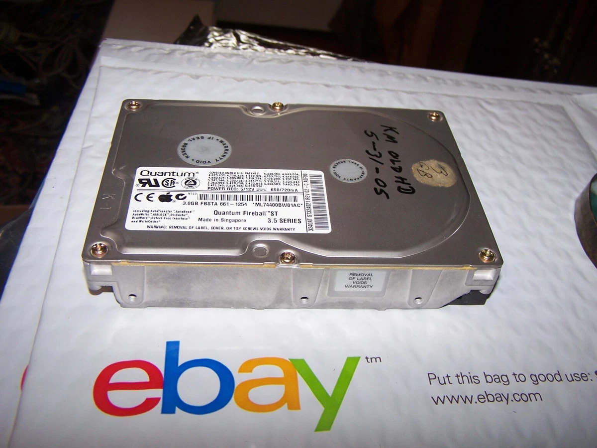 Apple Logo'd Quantum Fireball ST 3GB 3.5' IDE Hard Drive - FBSTA 661-1254