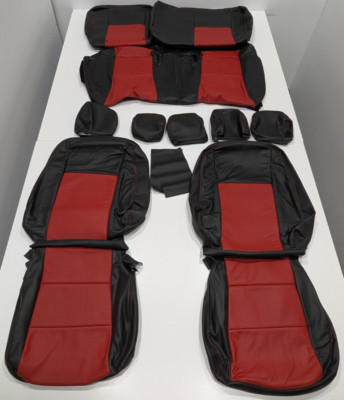 For Toyota Prius C II III IIII 2012-2019 Black Red Leather Seat Covers KR427