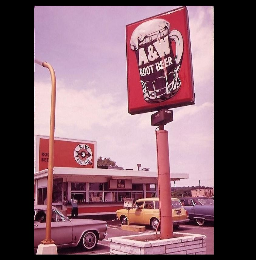 A&W Root Beer Diner PHOTO Vintage Restaurant Sign Burger