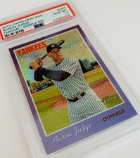 2019 Topps Heritage Aaron Judge Purple Refractor #499 PSA 10 Yankees Star Nice!
