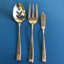 Cambridge Stainless ARDEN SATIN Slotted Serving Spoon, Server Fork, butter knife