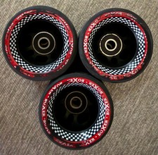 Sure Grip Boxer Speed Skate Wheels w/ Bearings and black hub - THREE WHEELS ONLY