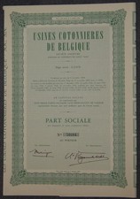 Usines Cotonnieres de Belgique 1952