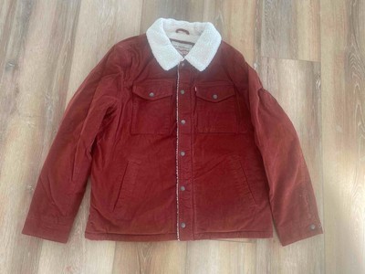 Levi Strauss Vintage 90's Corded Sherpa Lined Trucker Jacket L Corduroy