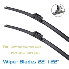 2, Windshield Wiper Blades for Chevrolet Silverado 1500 1999-2006、2019-2025 22"