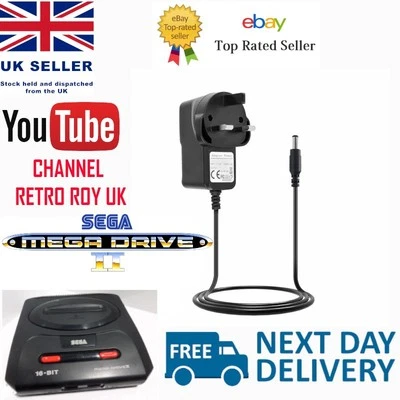 RETRO ROY Sega Mega Drive 2 Genesis 2 Power Supply UK Plug 9V Cooler Running