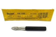 Starrett No. 166A Pin Vise 0 -.040" w/ Insulated Octagonal Handle - USA made