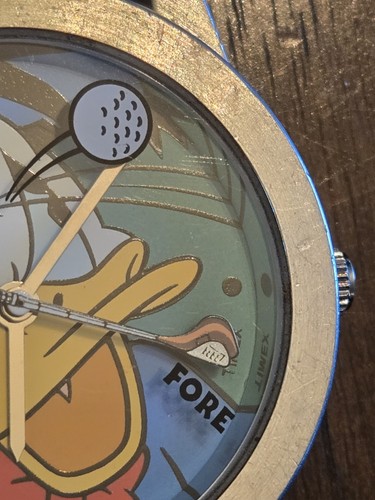 RARE Donald Duck Golf Themed Watch with Leather Band DISNEY TIMEX - Picture 3 of 7