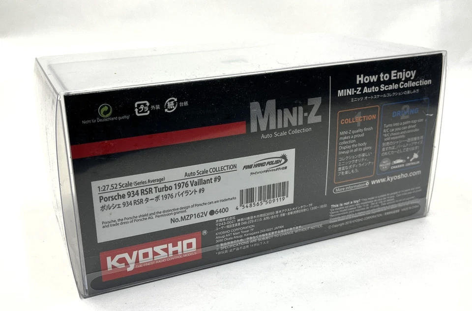 Kyosho Mini-Z Autoscale Carrosserie Porsche 934 RSR Turbo MR04N-RM MZP162V NEU - Photo 3/4