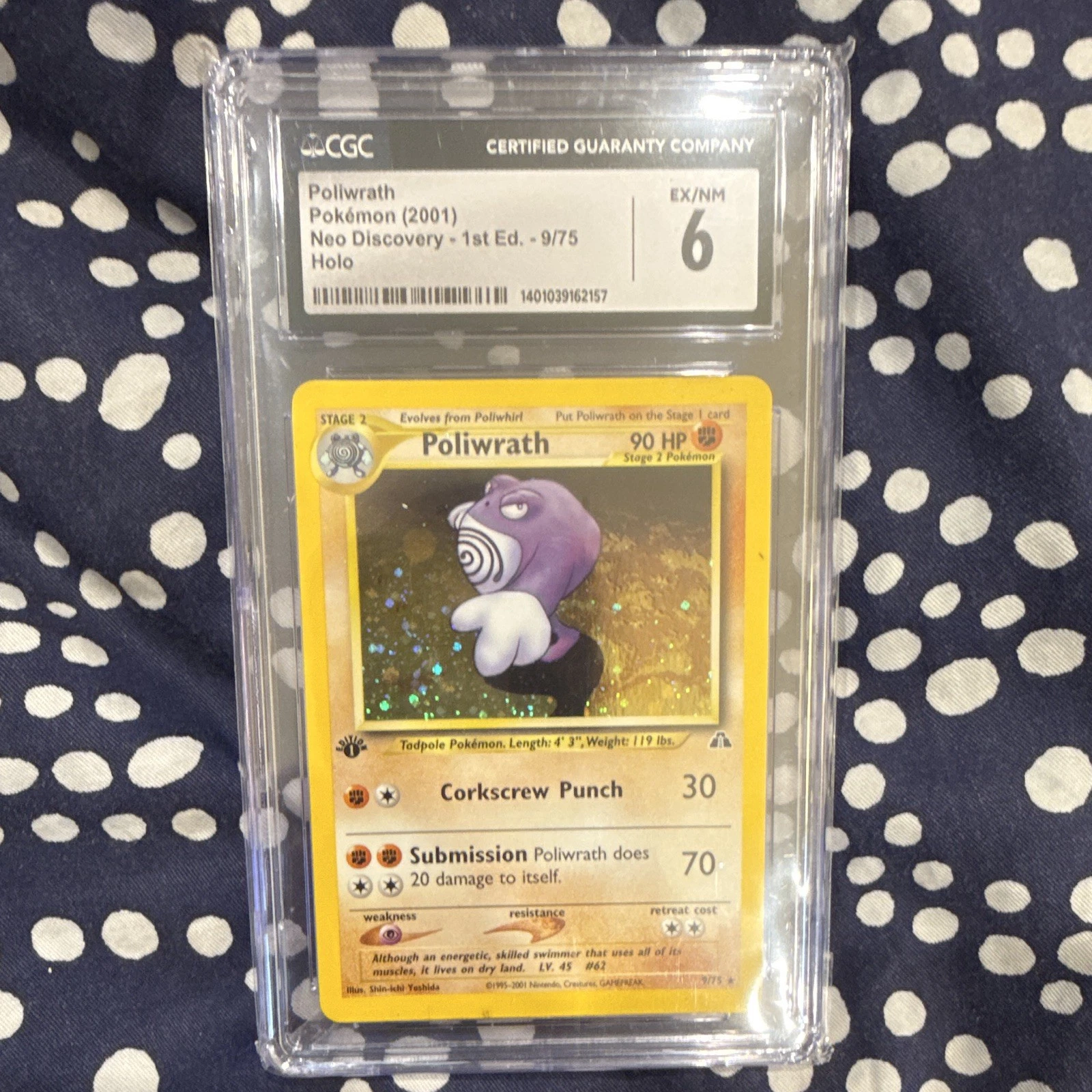 CGC 6 2001 Pokemon TCG Poliwrath 1st Edition Holo Neo Discovery 9/75